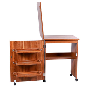 Mobiletto per Macchina da Cucire Tavolo Cucito Pieghevole Multiuso Legno Ciliegio
