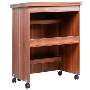 Mobiletto per Macchina da Cucire Tavolo Cucito Pieghevole Multiuso Legno Ciliegio