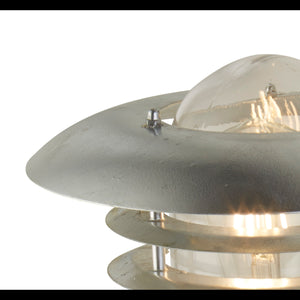 Applique Contemporanea Corrado Acciaio Argento Vetro Trasparente 1 Luce E27