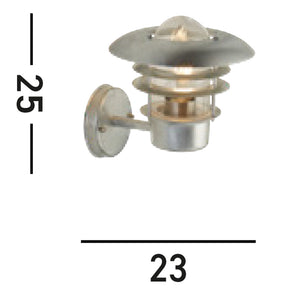 Applique Contemporanea Corrado Acciaio Argento Vetro Trasparente 1 Luce E27