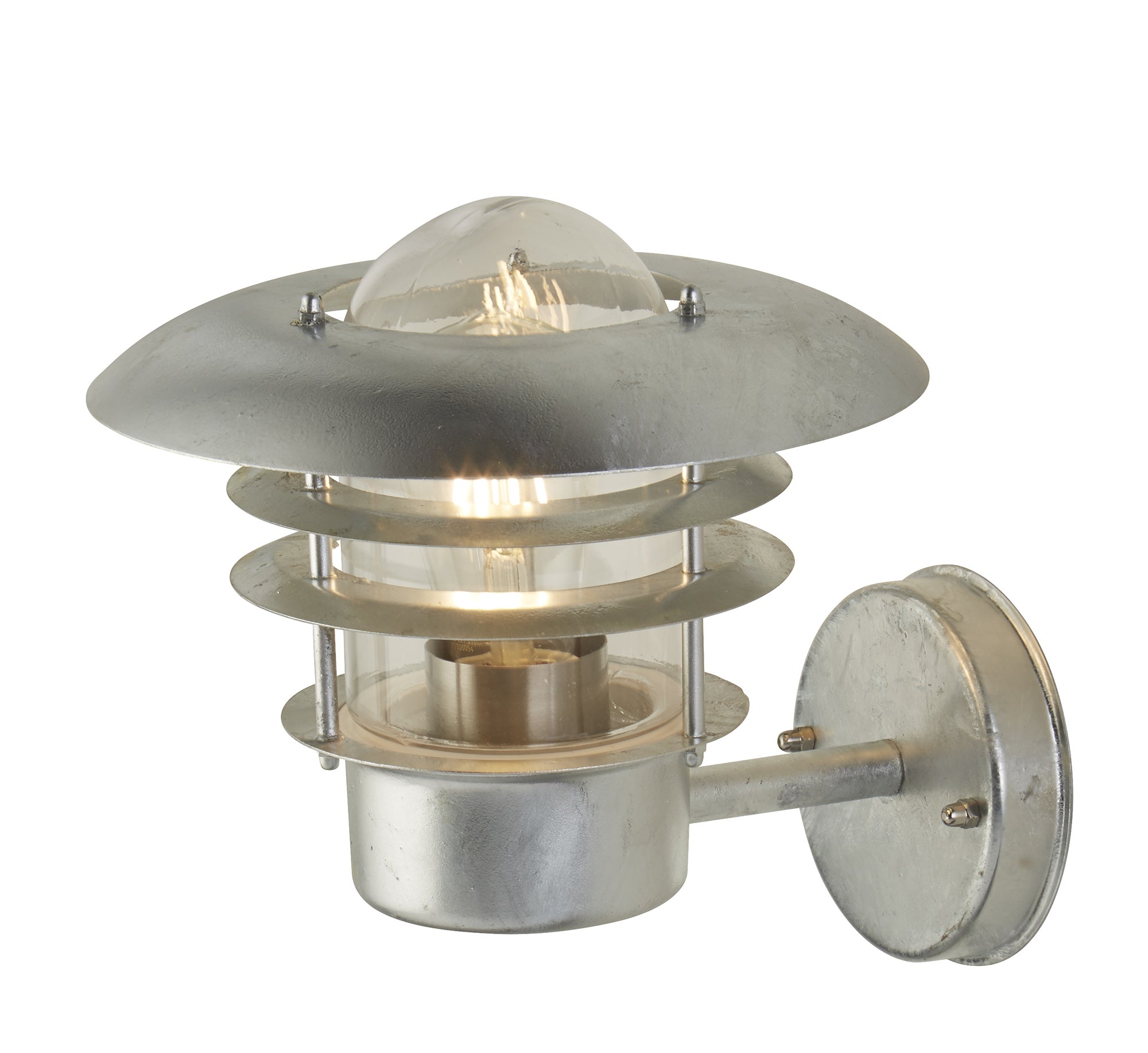 Applique Contemporanea Corrado Acciaio Argento Vetro Trasparente 1 Luce E27