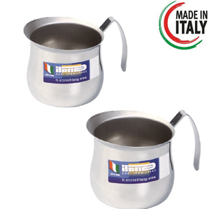 Coppia Lattiera Bombata in Acciaio Inox 18/10 3+6 Tazze Lavabili in Lavastoviglie