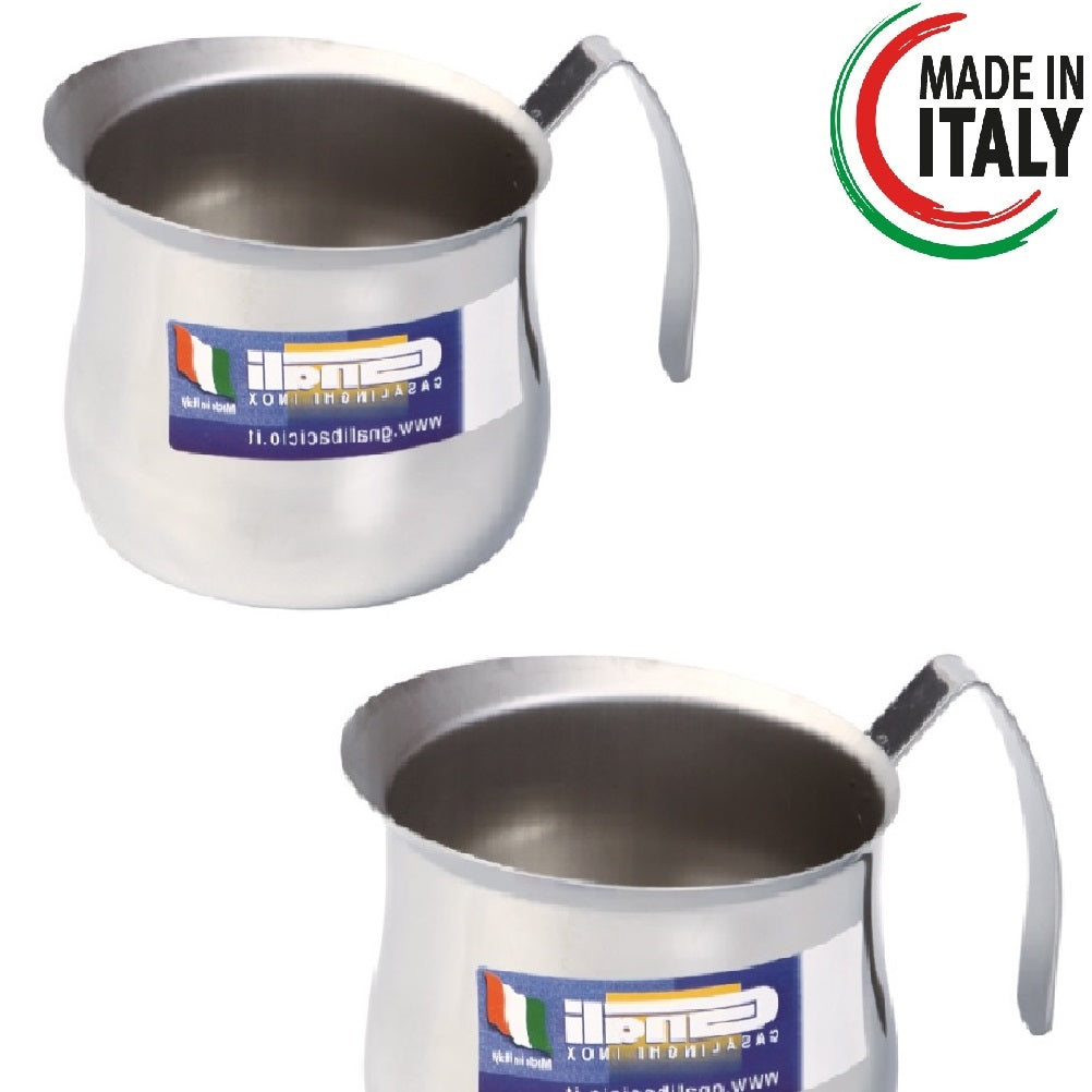 Coppia Lattiera Bombata in Acciaio Inox 18/10 9+12 Tazze Lavabili in Lavastoviglie