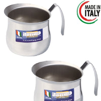 Coppia Lattiera Bombata in Acciaio Inox 18/10 9+12 Tazze Lavabili in Lavastoviglie