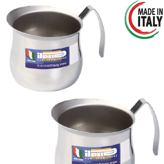 Coppia Lattiera Bombata in Acciaio Inox 18/10 9+12 Tazze Lavabili in Lavastoviglie