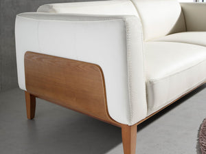 Divano a 3 posti in pelle bianca