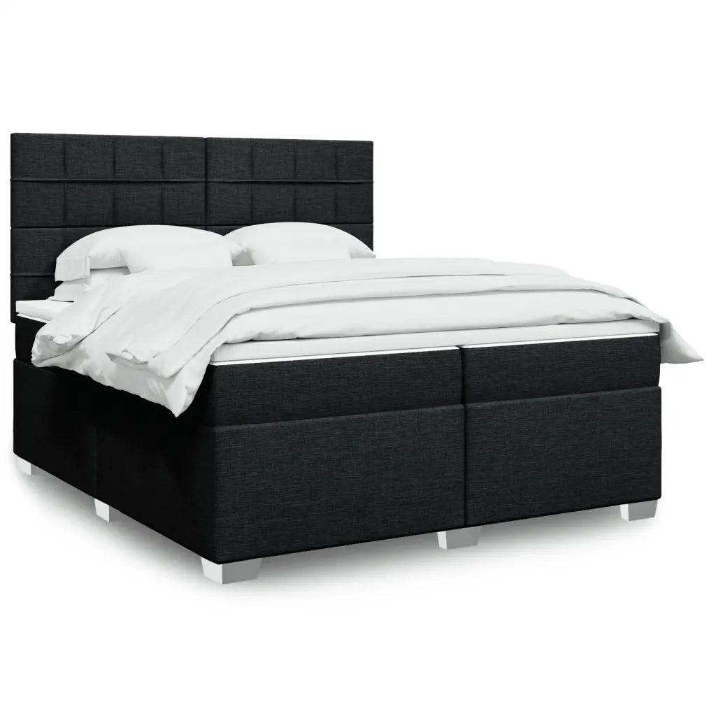 Giroletto a Molle con Materasso Nero 200x200 cm in Tessuto 3292897