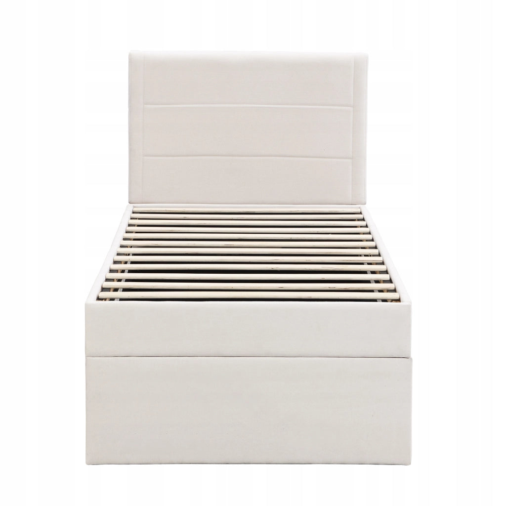 Letto singolo 90x200 - Xylo - Beige con cassetti senza materasso
