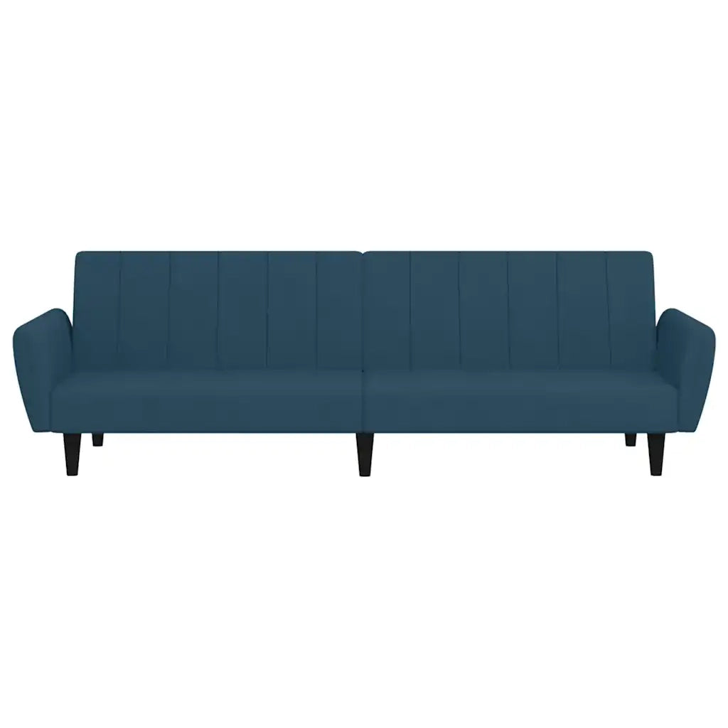 Divano Letto a 2 Posti Blu in Velluto 375857
