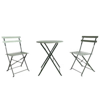 Set 3 Pezzi Giardino Tavolo con 2 Sedie da Bistrot Pieghevole Modello Parigi