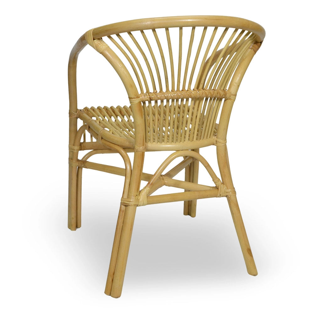 Poltrona da giardino Maya in vero legno di bambù e vimini naturale intrecciato
