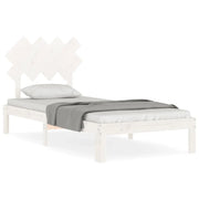 Letto singolo | Letto per adulti | Giroletto senza Materasso Bianco 90x200 cm Legno Massello Pino