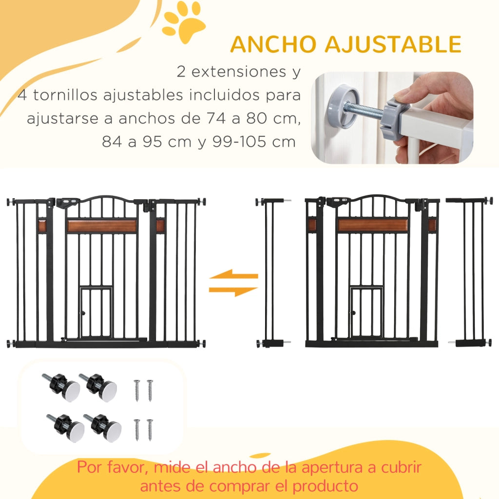 Barriera per Cani Porta Regolabile ¨C Zephmum ¨C 93x76,2 cm Nero