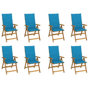 Sedie da Giardino Pieghevoli con Cuscini 8 pz Massello Acacia cod mxl 20023
