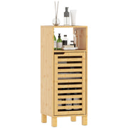 Mobile bagno a colonna in legno bamb¨´ ¨C Xylo ¨C porta a lamelle marrone chiaro