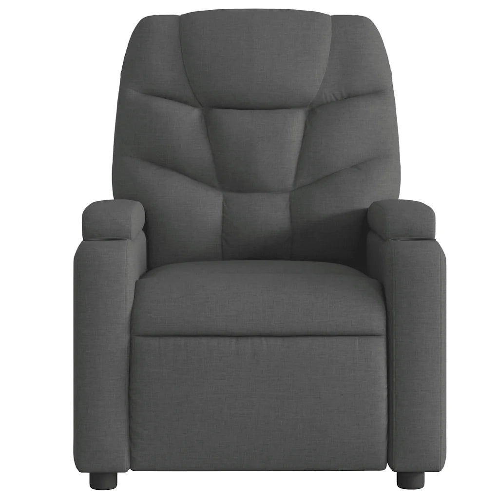 Poltrona Massaggiante | Sedia Relax Reclinabile Grigio Scuro in Tessuto