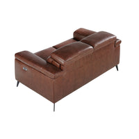 Divano relax a 2 posti in pelle marrone