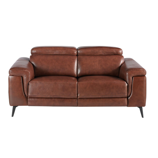 Divano relax a 2 posti in pelle marrone
