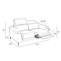 Divano relax a 2 posti in pelle marrone