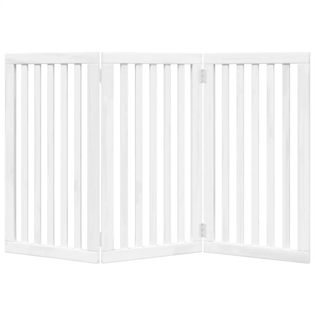 Cancello per Cani Pieghevole 3 Pannelli Bianco 150 cm Pioppo