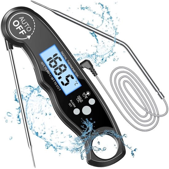 Termometro digitale per carne con lunga sonde esterna - Adatto per misurazioni di temperatura BBQ e forno