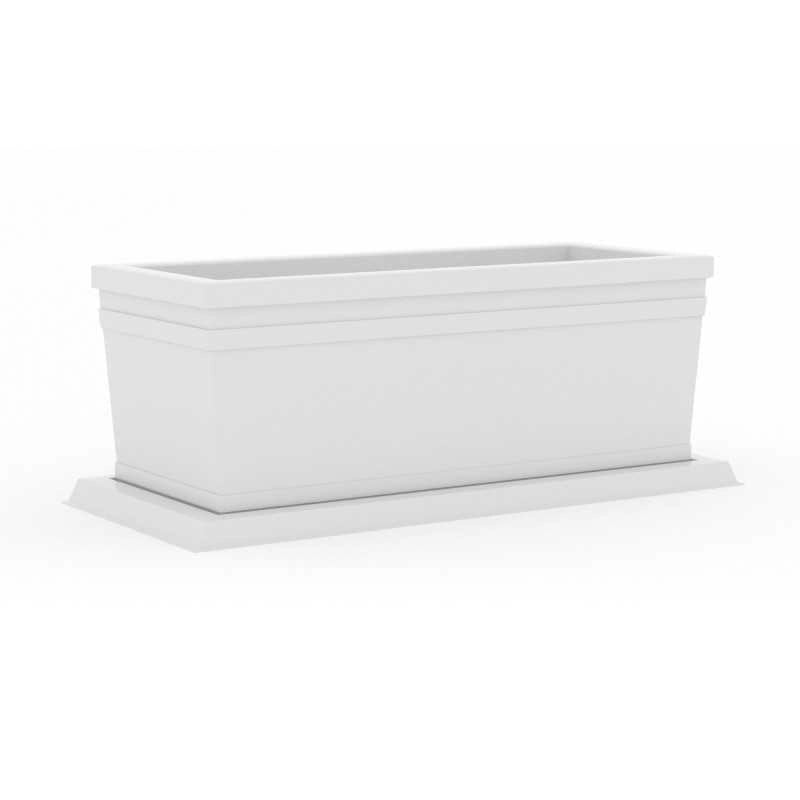 Vaso Fioriera decorativo classico tradizionale 100x47 H38 in polimero resistente bianco per piante per giardini e terrazze - Made in Italy - Monacis