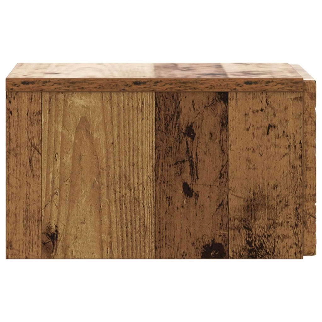 Mobiletto da notte a muro 2 pcs Legno antico 49 x 34,5 x 20 cm 898802