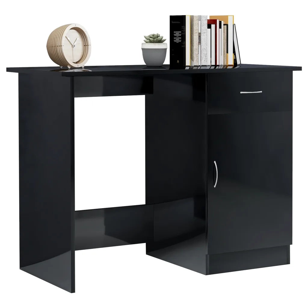 Scrivania Nero Lucido 100x50x76 cm in Truciolato cod mxl 58056
