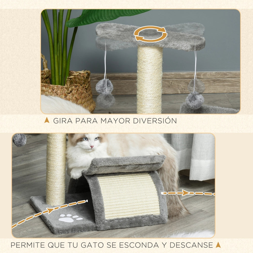 Torre per Gatti con Poste Rascatore ¨C zephmum ¨C Grigio 40x30x43 cm
