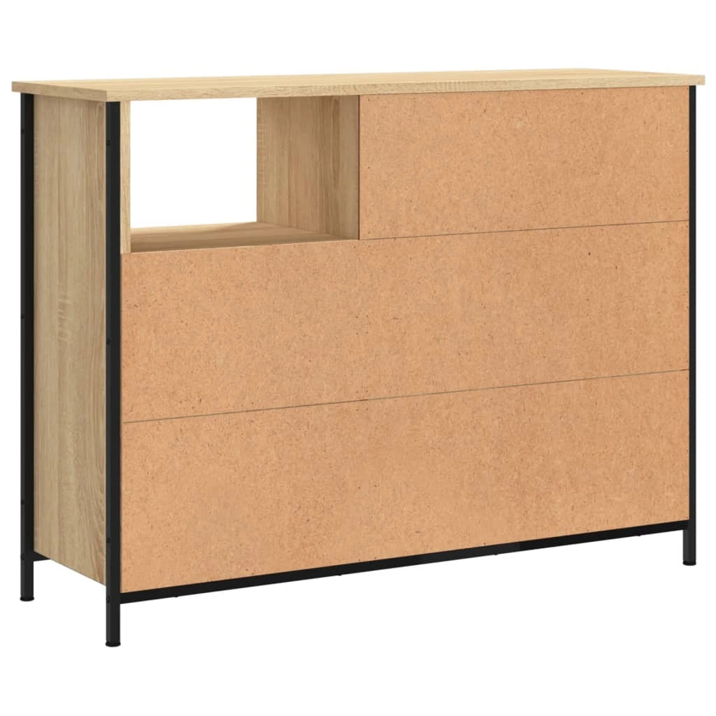 Buffet credenza cassettiera armadio mobile contenitore organizer cucina soggiorno rovere Sonoma 100 x 33 x 75 cm legno ingegnerizzato marrone 02_0031456