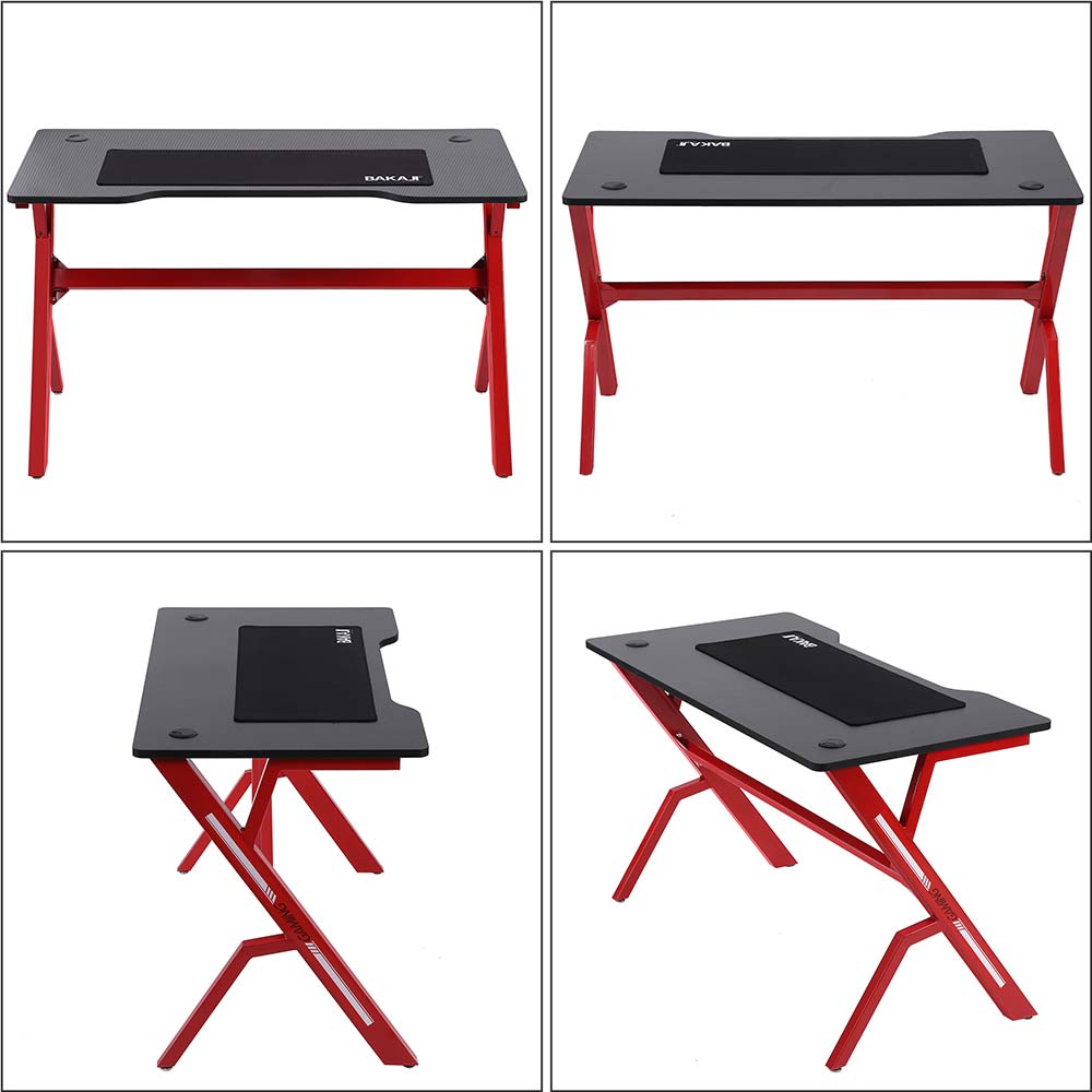 Scrivania Gaming Porta PC Computer con Tappetino Mouse Pad in legno e metallo 120cm