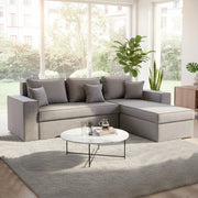 Divano con penisola contenitore reversibile grigio cenere Olymp-M Enjoy23