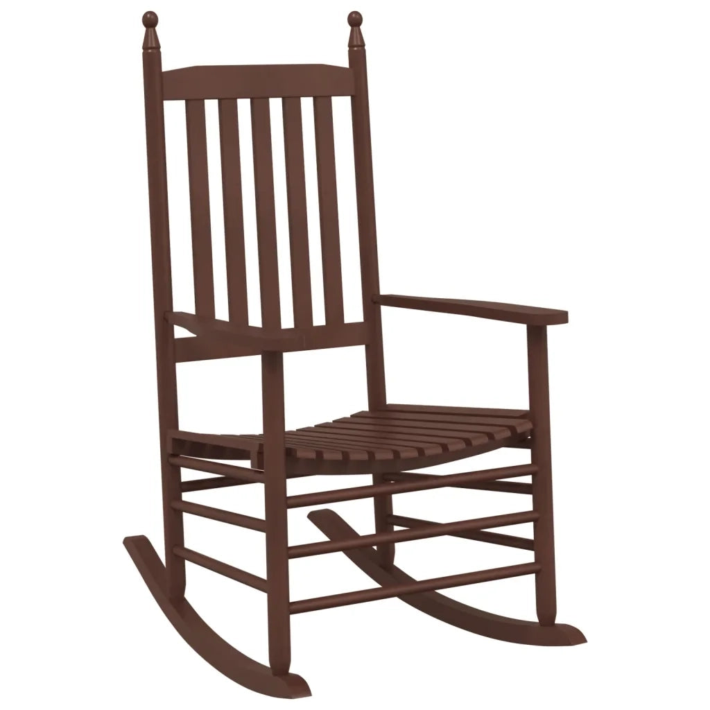 Sedia a Dondolo con Tavolino Pieghevole Marrone Massello Pioppo CFW8359849