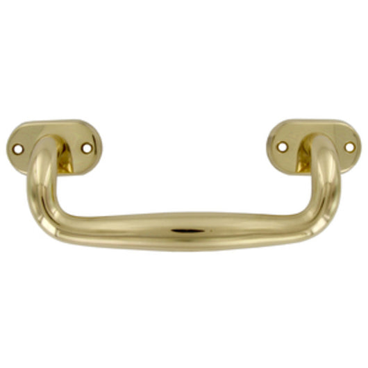 Maniglione in ottone. Lunghezza 24 cm Finitura oro lucido verniciato