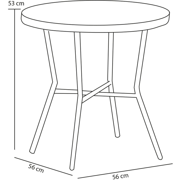 Set Tavolo e 2 Sedie da Giardino in Polyrattan Design Intrecciato da Esterno