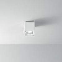 Plafoniera Moderna Brick Metallo Bianco Vetro 1 Luce Gu10