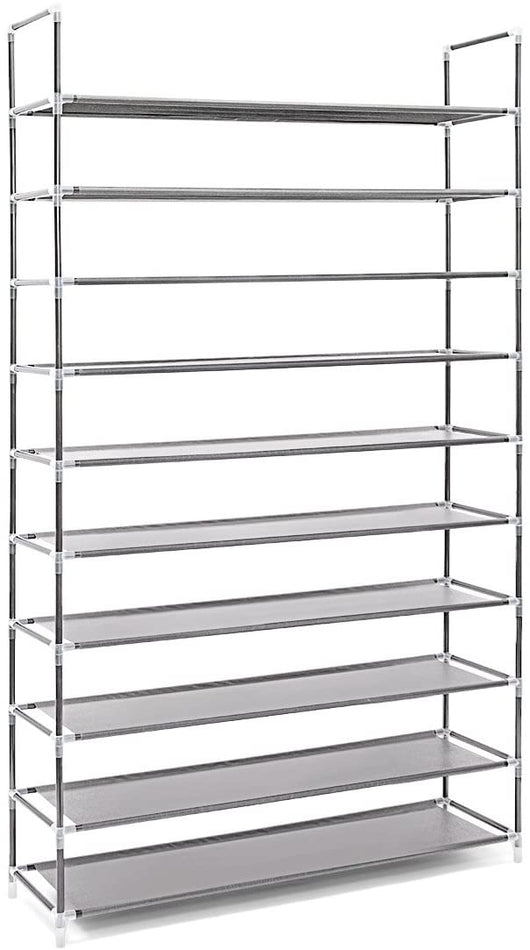 Scarpiera per 50 paia di organizer per scarpe 10 ripiani scomparti ripostiglio corridoio cantina 175,5 cm grigio 13_0001029