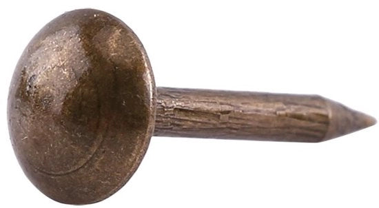 Accessori per Mobili - Nageli 100 Stuks - Bronzo Antico - Testa Ronde 6x14mm - Nageli per Mobili - Nageli Decorativi - Installazione Facile - Nageli per Testa
