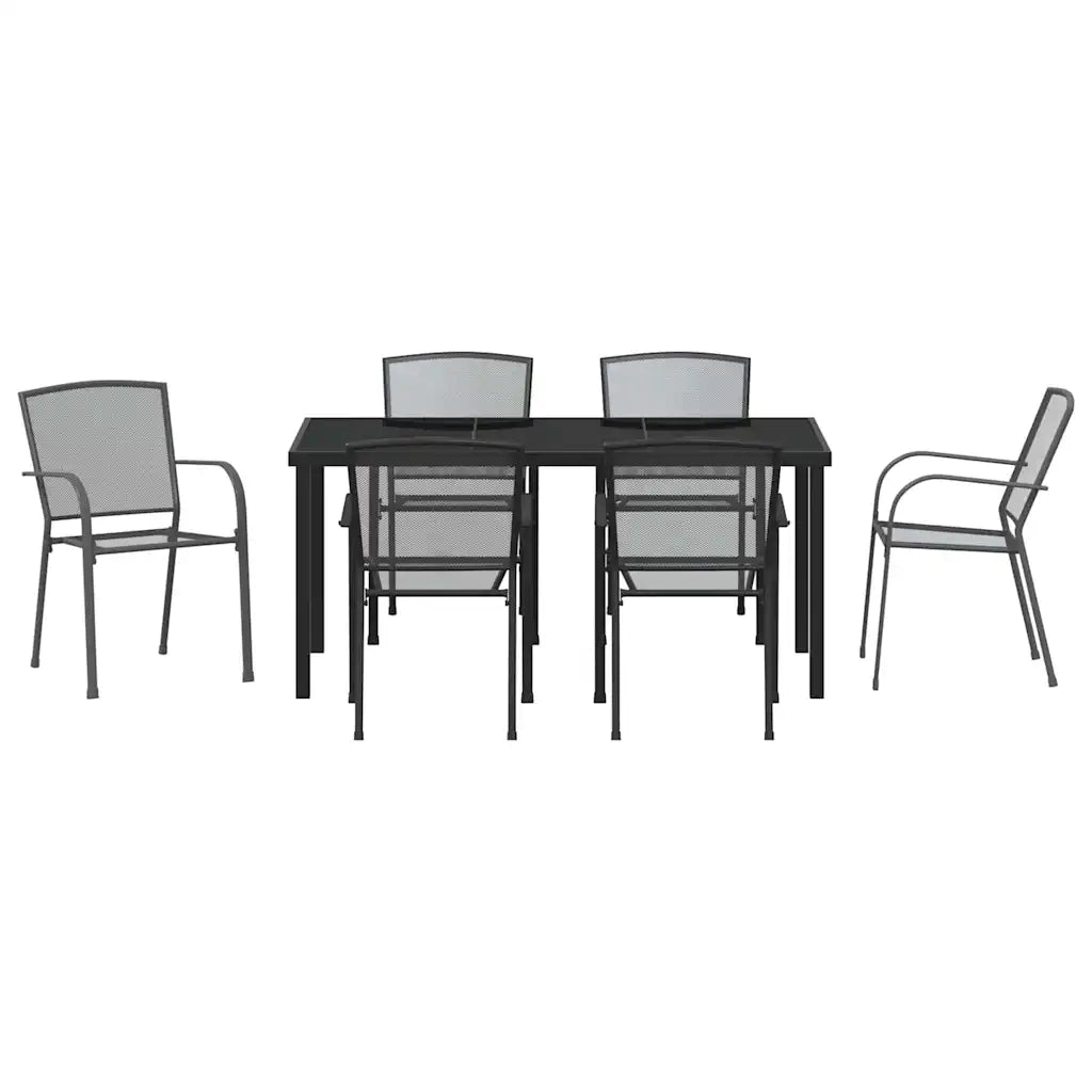 Set da Pranzo per Giardino 7 pcs Antracite 3379286