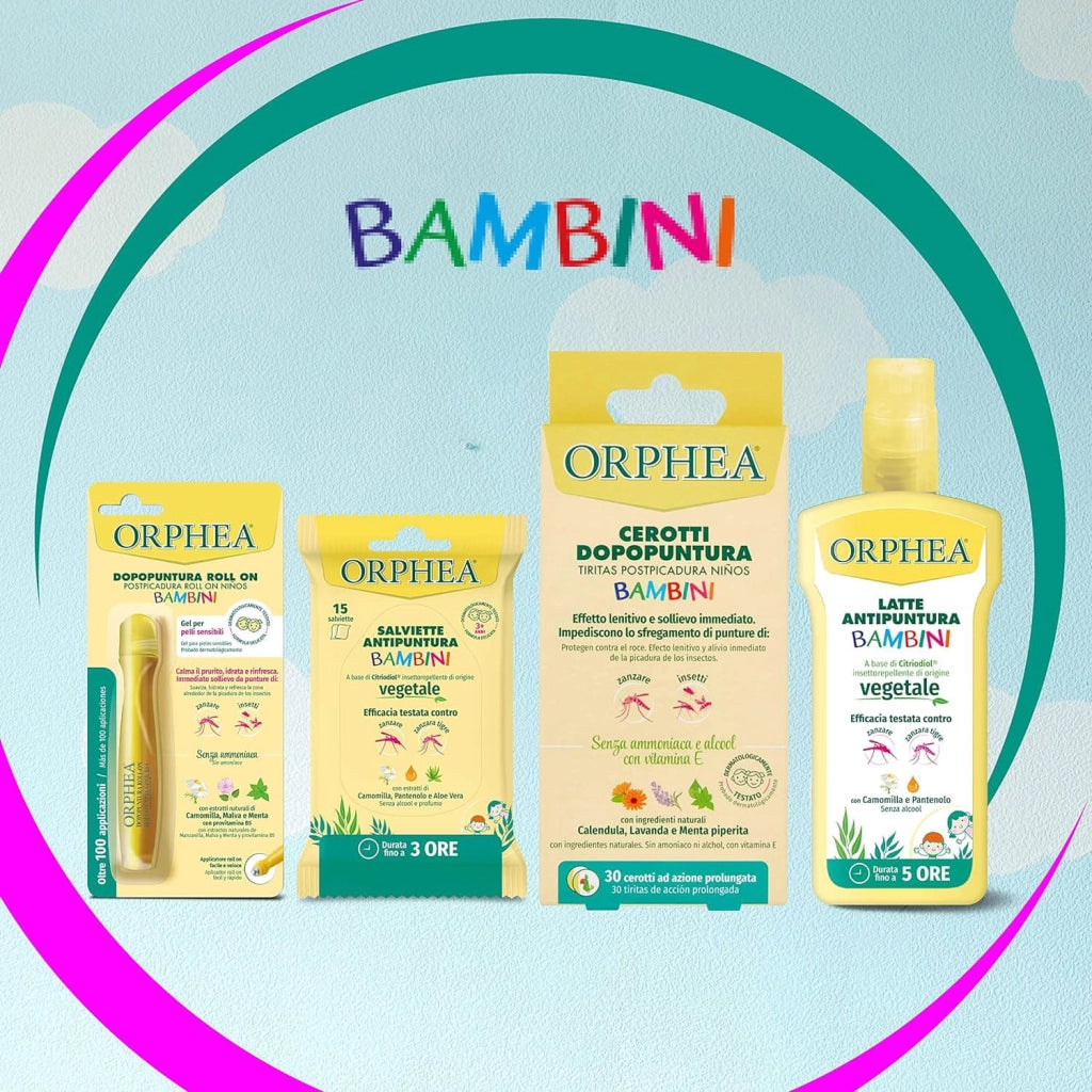 Dopopuntura Bambini, Contro Punture di Insetti, per Pelli Sensibili, Senza Ammoniaca con Estratti Naturali, 10ml,Orphea