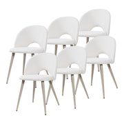 Set Karijoki di 6 Sedie Imbottite da Sala Pranzo Rivestimento in Tessuto - Beige [en.casa]