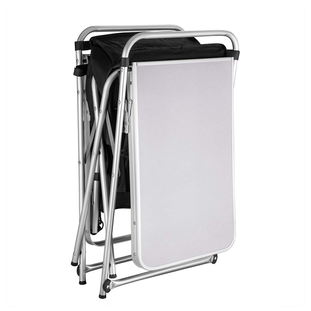 Cucina Campeggio Pieghevole Alluminio con Paravento Ripiani laterali e Borsa