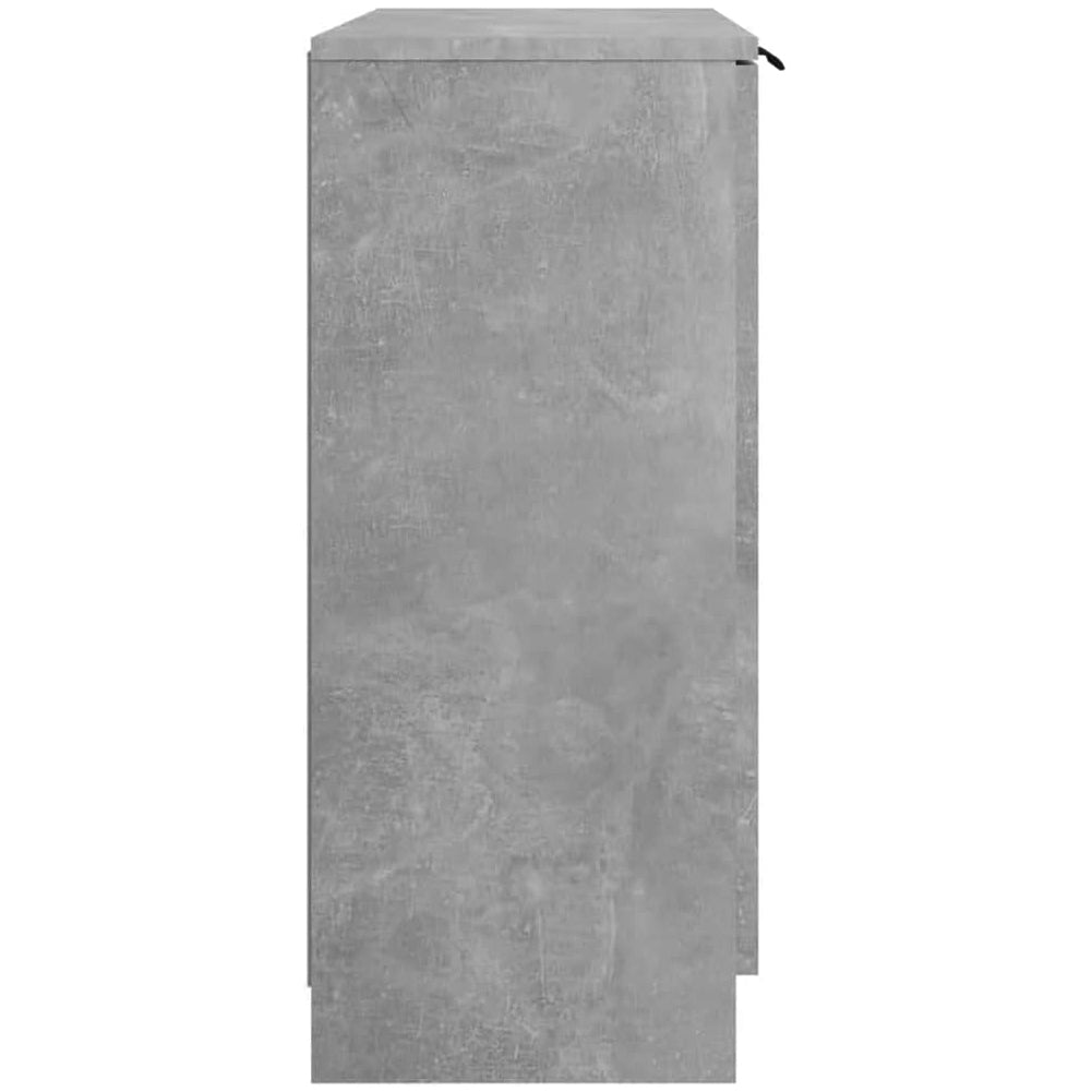 Credenza in Legno Cemento Cassettiera Consolle 1 Anta e 3 Cassetti Salvaspazio