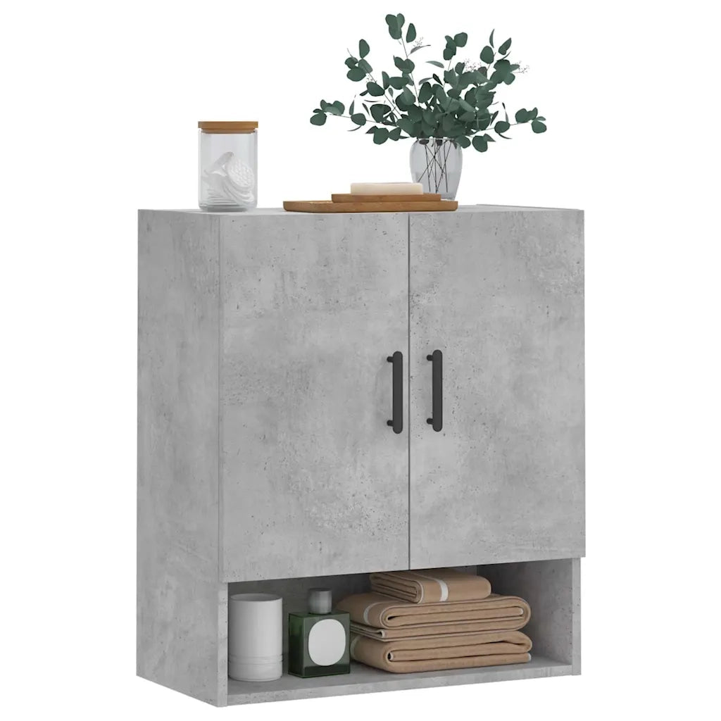 Armadietto a Muro | Mobile a Parete Grigio Cemento 60x31x70 cm Legno Multistrato