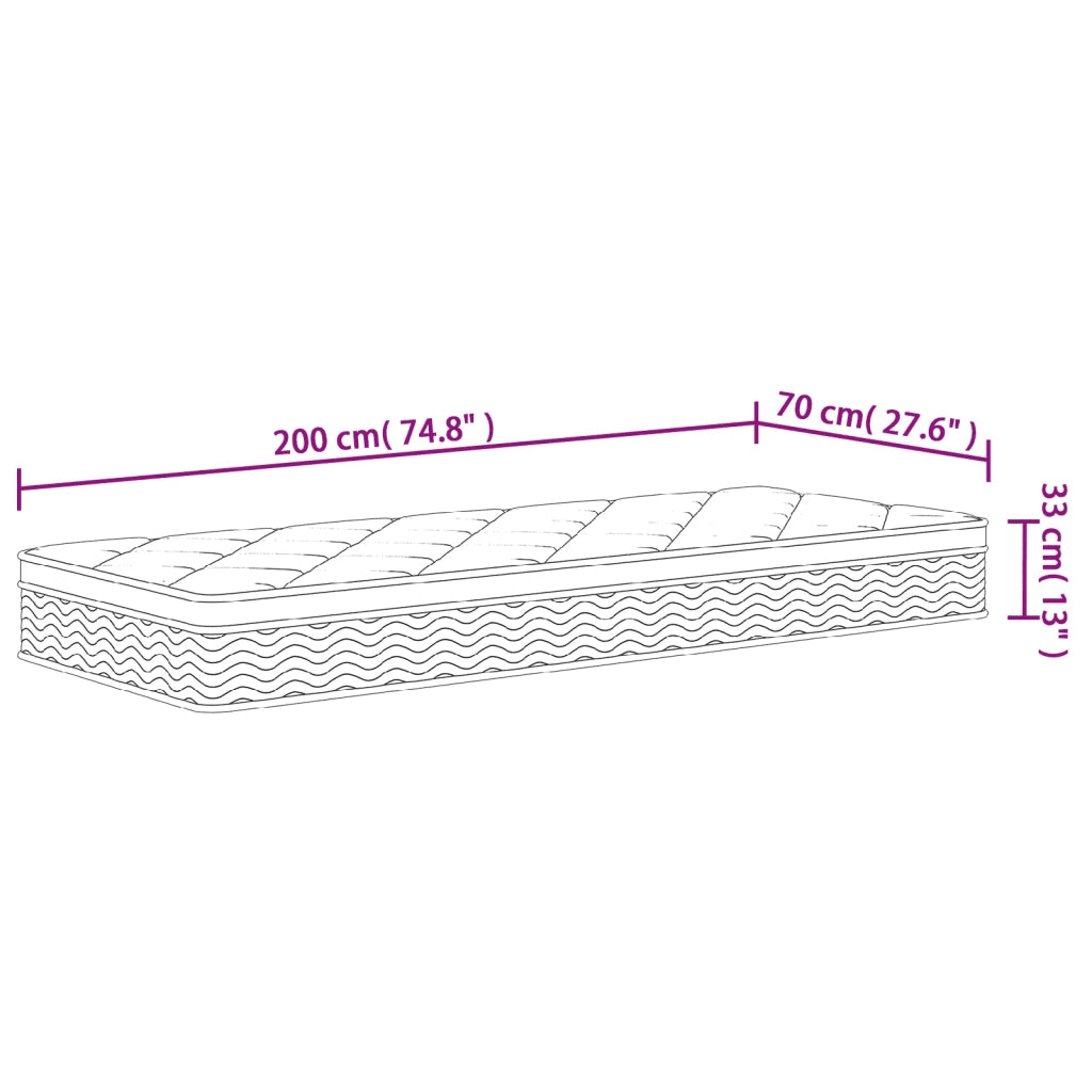 Materasso a Molle Insacchettate Medio Plus 70x200 cm 372894