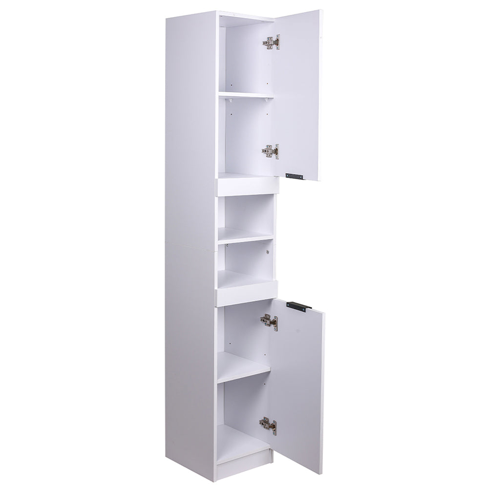 Mobile a Colonna Bianco Armadietto Salvaspazio Stretto Libreria Bagno 32x34x188cm