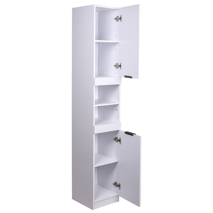 Mobile a Colonna Bianco Armadietto Salvaspazio Stretto Libreria Bagno 32x34x188cm