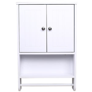 Armadietto da Bagno a Muro Bianco Pensile a Parete Cucina con Porta Asciugamani