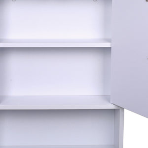 Armadietto da Bagno a Muro Bianco Pensile a Parete Cucina con Porta Asciugamani