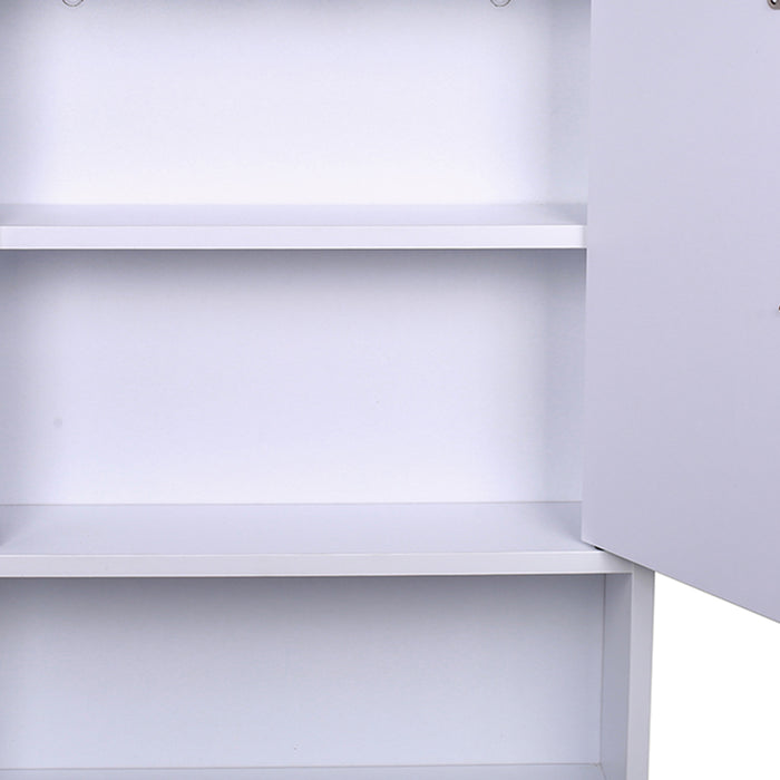 Armadietto da Bagno a Muro Bianco Pensile a Parete Cucina con Porta Asciugamani